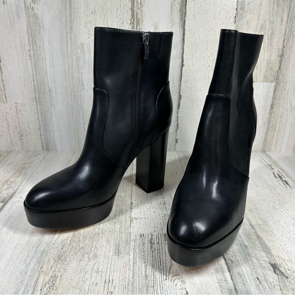 NEW Paige Black Leather Platform Side Zip Ankle Boots Edgy #709 - Picture 15 of 15